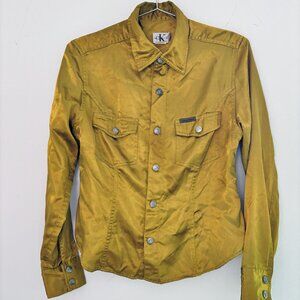 Vintage 90's Calvin Klein Mustard Olive Top